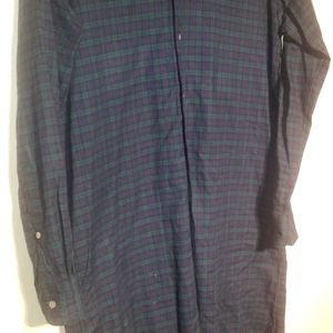 Polo Ralph Lauren 100% Cotton Women Long Sleeve Plaid Blue Green Shirt Dress S 2
